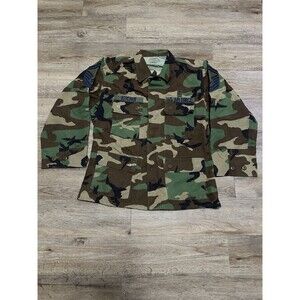 US Air Force BDU 1999 Shirt M Short Woodland Camouflage Senior Master Sergeant